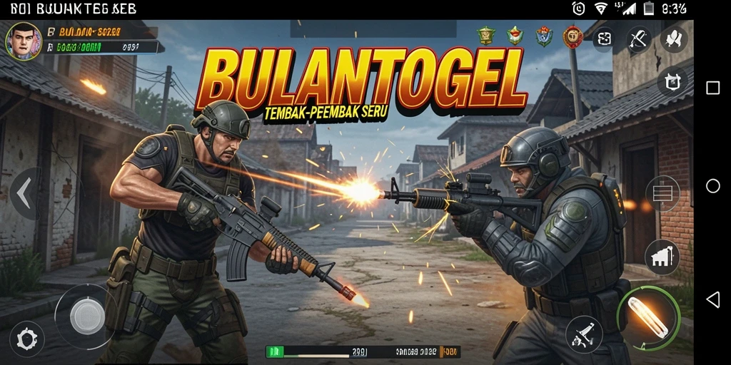 Tampilan gameplay BULANTOGEL dengan aksi tembak-menembak yang seru.