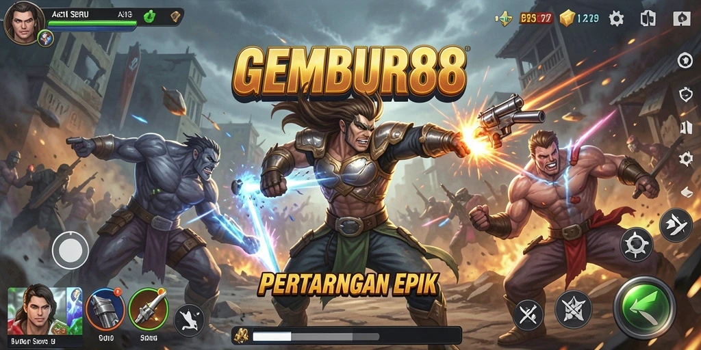 Screenshot tampilan seru dari pertarungan di GEMBUR88.
