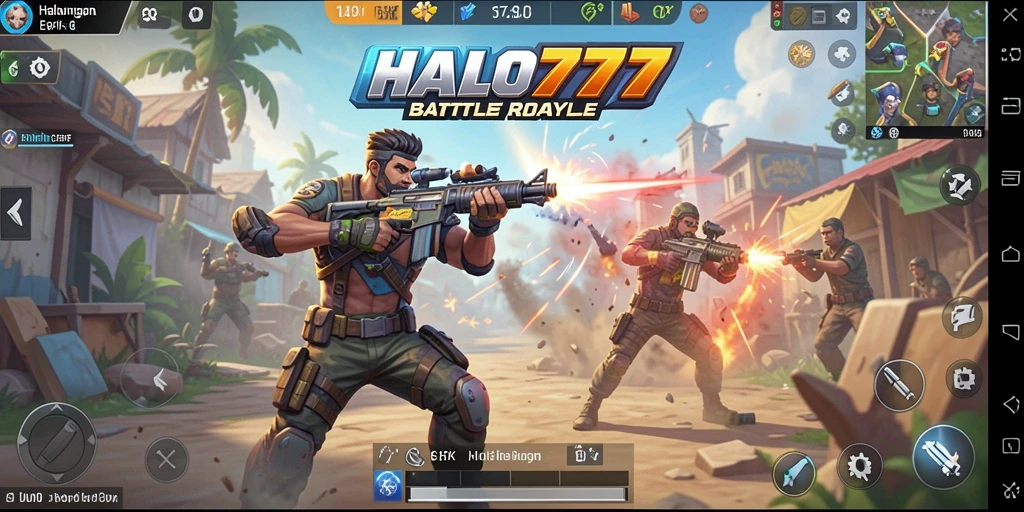 Screenshot gameplay <strong>HALO777</strong> menunjukkan aksi seru dalam pertarungan Battle Royale.
