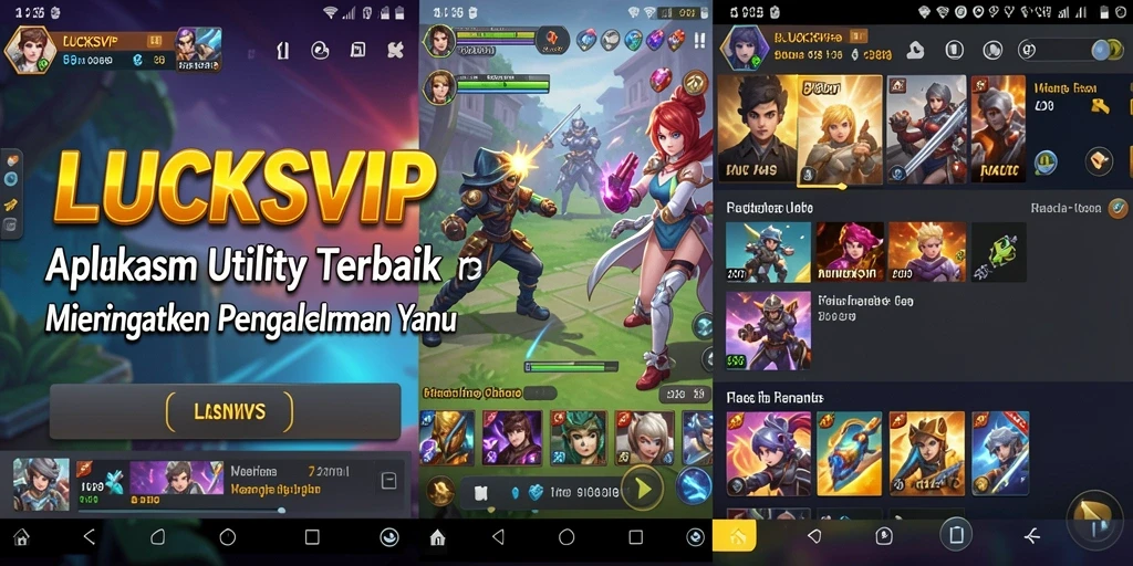Screenshot LUCKSVIP menampilkan antarmuka yang bersih dan fitur yang menarik.