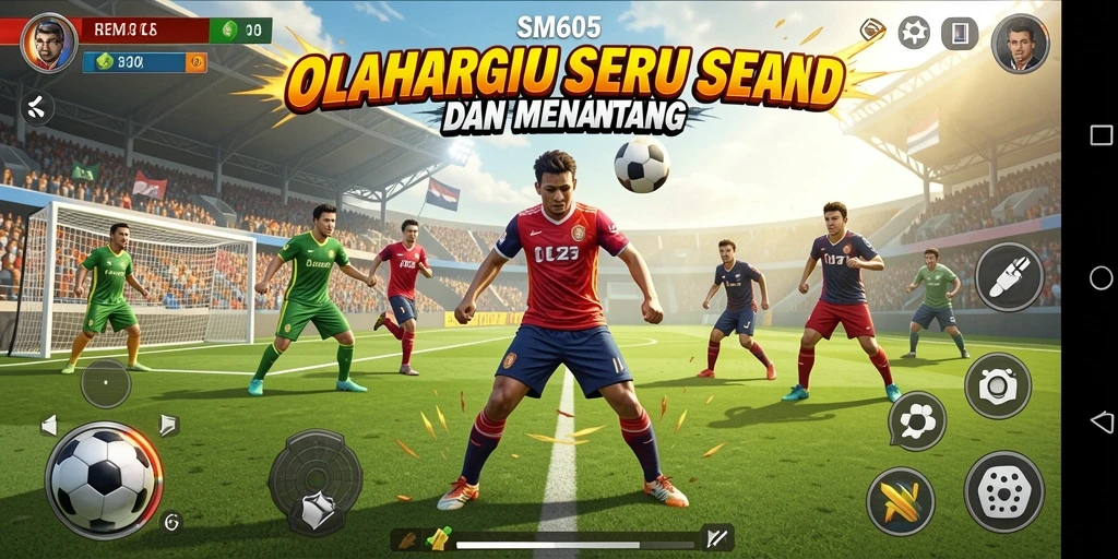Tangkapan layar utama SM605 menampilkan gameplay seru dalam olahraga.