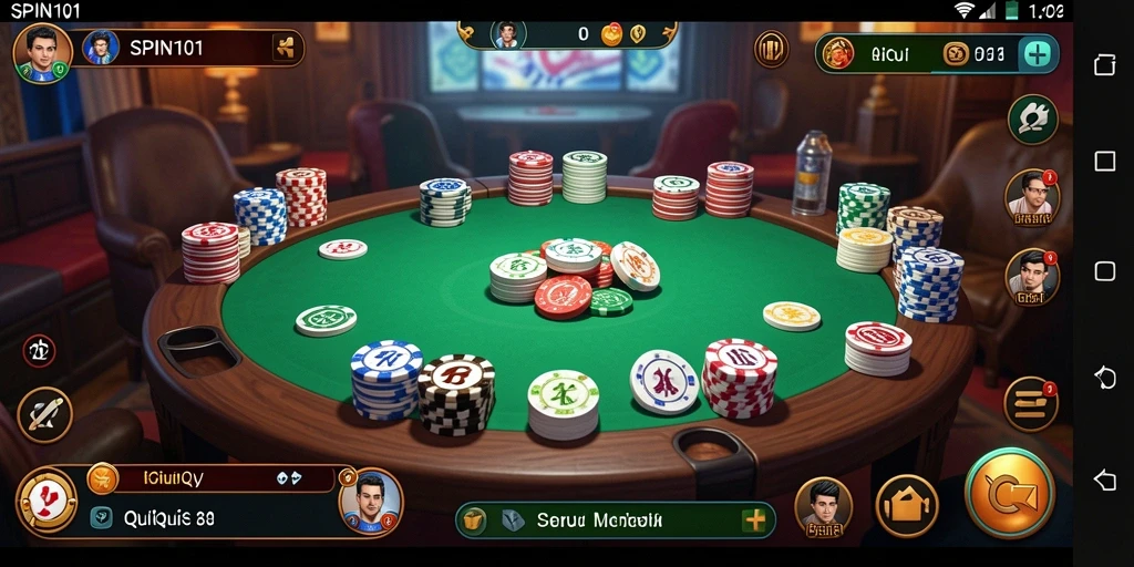 Tampilan gameplay QiuQiu yang mendebarkan di SPIN101.