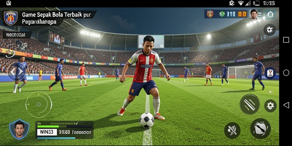 Tampilan gameplay menarik dalam WIN33 dengan aksi sepak bola seru.