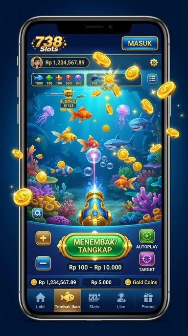 Tampilan antarmuka 738slots yang sederhana dan menarik.